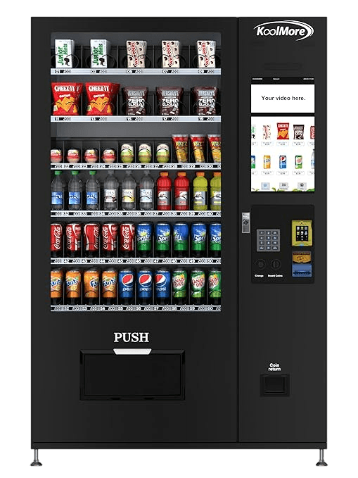 Front view of vending machine